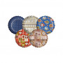 STARPAK Disposable Plates with Christmas Design, Blue/Silver/Red/Gold, Ø 23 cm, 25 pcs