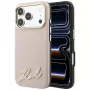 Karl Lagerfeld Grained Case with Resin Signature Logo, MagSafe, for iPhone 18 Pro / 17 Pro, Pink