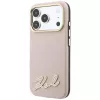 Karl Lagerfeld Grained Case with Resin Signature Logo, MagSafe, for iPhone 18 Pro / 17 Pro, Pink