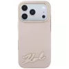 Karl Lagerfeld Grained Case with Resin Signature Logo, MagSafe, for iPhone 18 Pro / 17 Pro, Pink