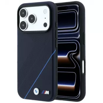 BMW M Tire Track Blue Line MagSafe Case for iPhone 18 Pro / 17 Pro, Navy Blue