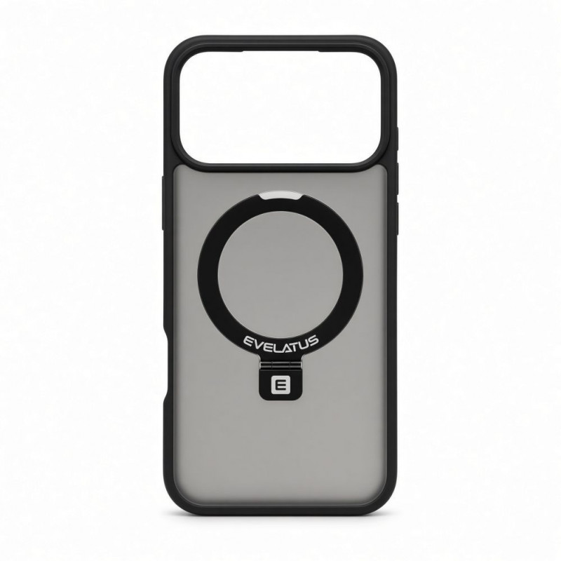 Evelatus Shield Case with MagSafe & Stand for Apple iPhone 18 Pro Max, Matte Ring, Black