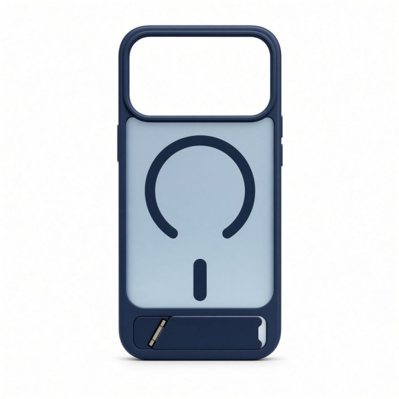 Evelatus Rubber Coated MagSafe Case with Stand for Apple iPhone 18 Pro Max, Navy Blue