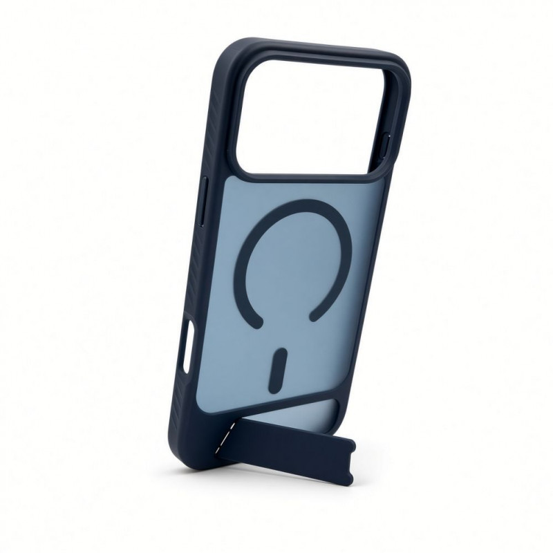 Evelatus Rubber Coated MagSafe Case with Stand for Apple iPhone 18 Pro Max, Navy Blue
