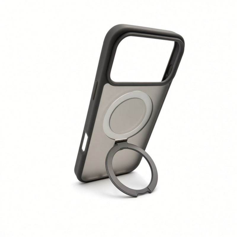 Evelatus Shield Case with MagSafe & Stand for Apple iPhone 18 Pro Max, Matte Ring, Smoke Grey