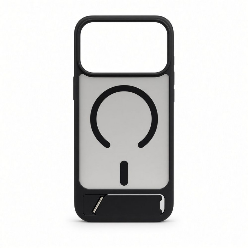 Evelatus Rubber Coated MagSafe Case with Stand for Apple iPhone 18 Pro Max, Black
