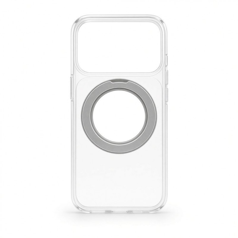 Evelatus Hybrid MagSafe Case with 360 Metal Stand for Apple iPhone 18 Pro Max, PC+TPU, Transparent