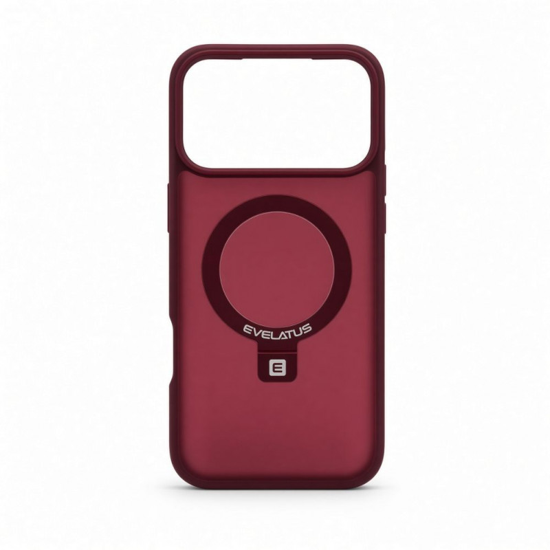 Evelatus Shield Case with MagSafe & Stand for Apple iPhone 18 Pro, Matte Ring, Burgundy