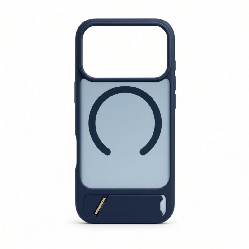 Evelatus Rubber Coated MagSafe Case with Stand for Apple iPhone 18 Pro, Navy Blue