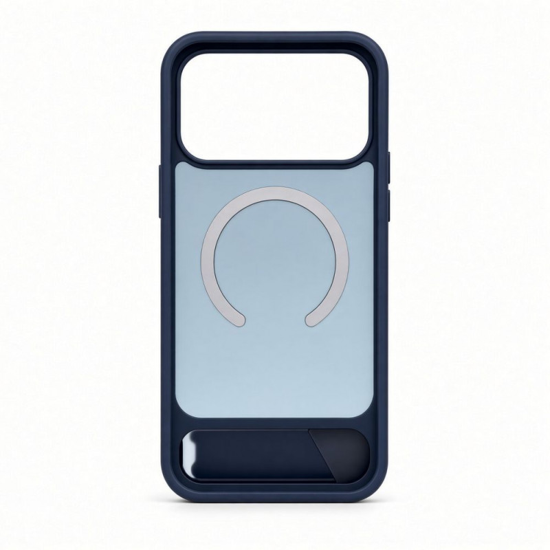 Evelatus Rubber Coated MagSafe Case with Stand for Apple iPhone 18 Pro, Navy Blue