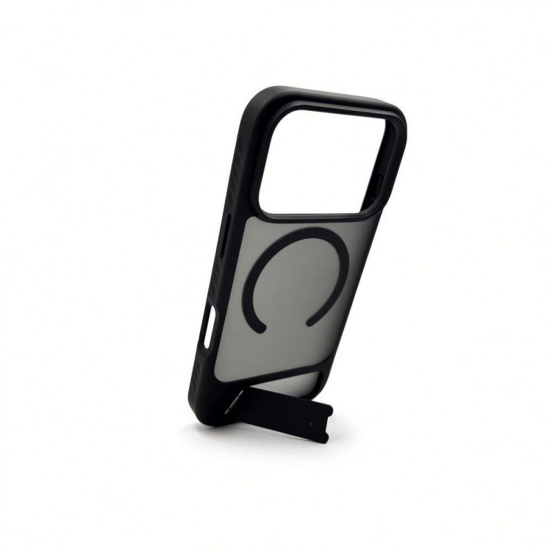 Evelatus Rubber Coated MagSafe Case with Stand for Apple iPhone 18 Pro, Black