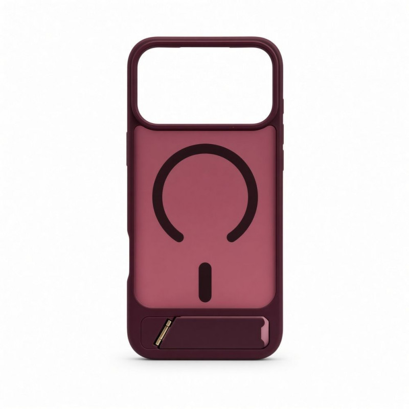 Evelatus Rubber Coated MagSafe Case with Stand for Apple iPhone 18 Pro Max, Burgundy