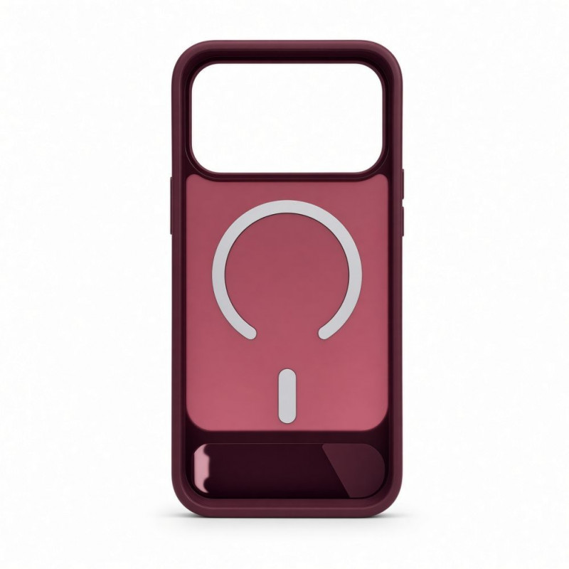 Evelatus Rubber Coated MagSafe Case with Stand for Apple iPhone 18 Pro Max, Burgundy