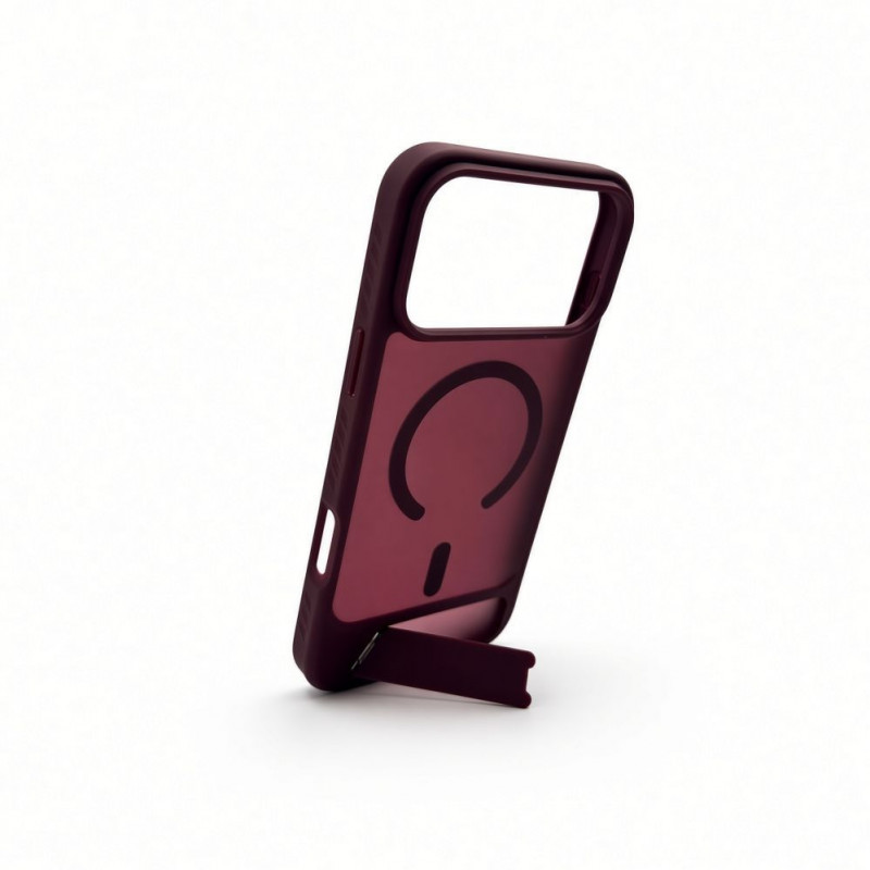 Evelatus Rubber Coated MagSafe Case with Stand for Apple iPhone 18 Pro Max, Burgundy