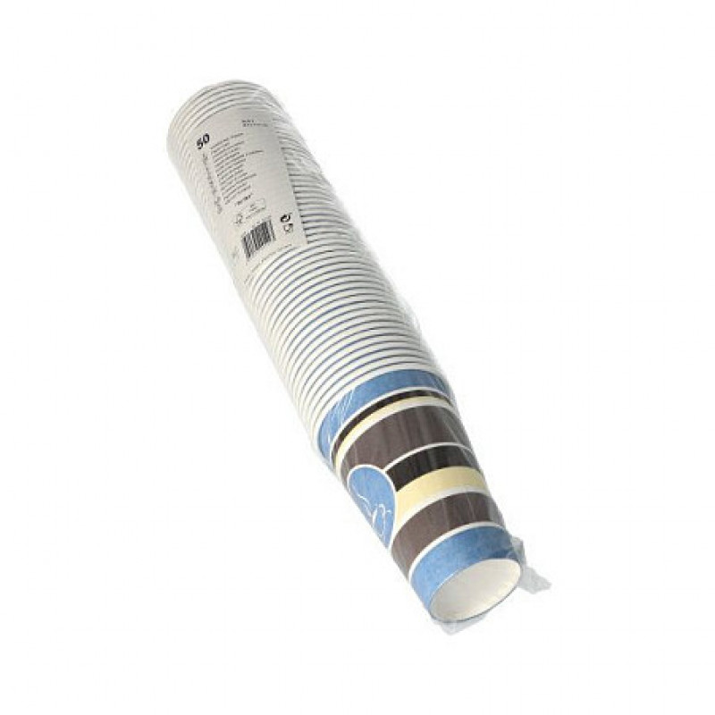 STARPAK Disposable Coffee Cups 8 cm 0.3 l white, red, yellow, grey