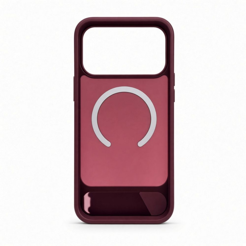 Evelatus Rubber Coated MagSafe Case with Stand for Apple iPhone 18 Pro, Burgundy