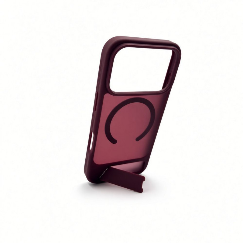 Evelatus Rubber Coated MagSafe Case with Stand for Apple iPhone 18 Pro, Burgundy