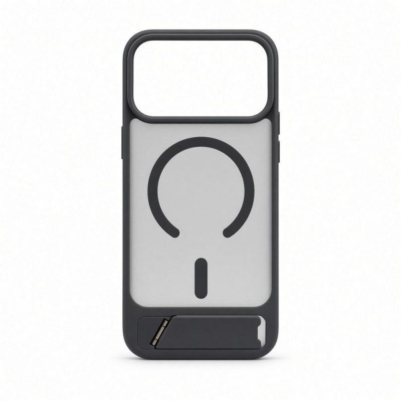 Evelatus Rubber Coated MagSafe Case with Stand for Apple iPhone 18 Pro Max, Smoke Grey