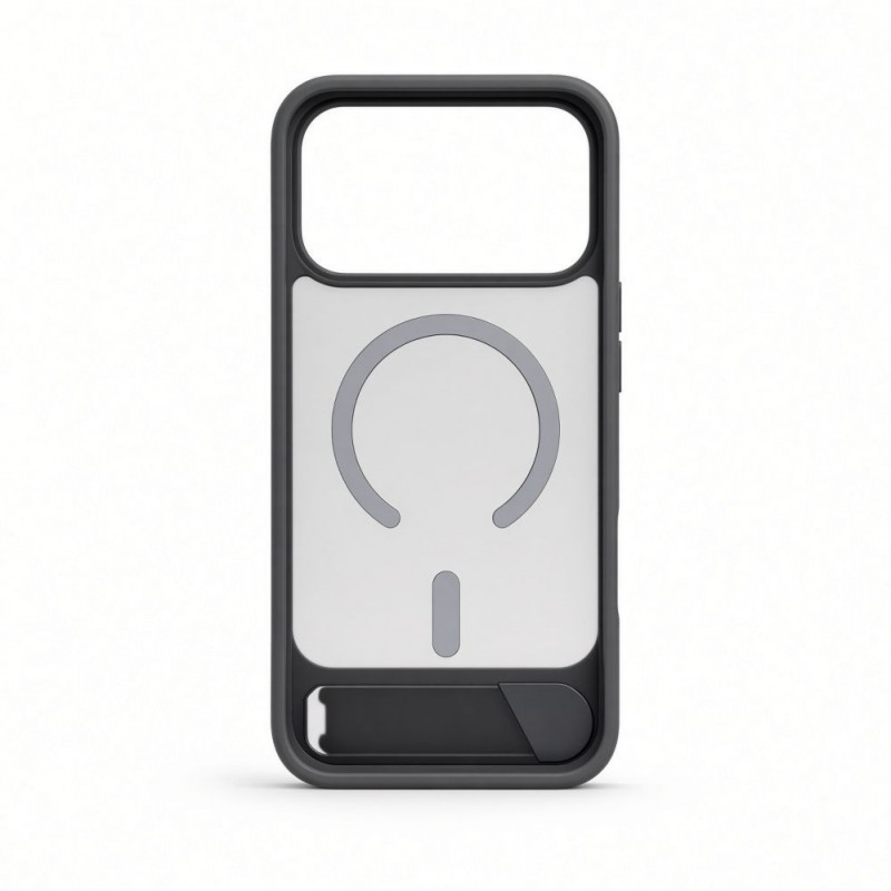 Evelatus Rubber Coated MagSafe Case with Stand for Apple iPhone 18 Pro Max, Smoke Grey