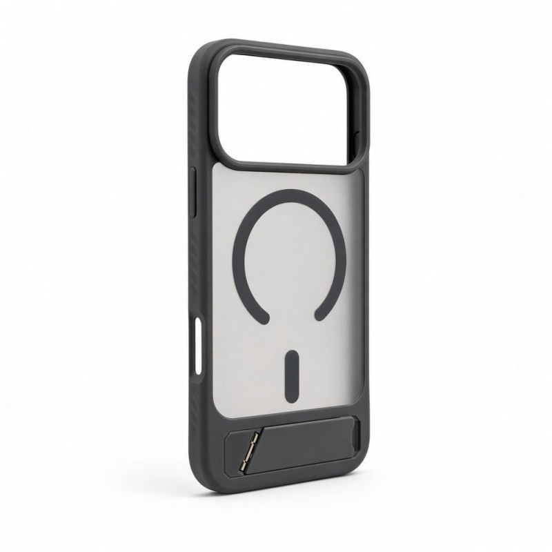 Evelatus Rubber Coated MagSafe Case with Stand for Apple iPhone 18 Pro Max, Smoke Grey