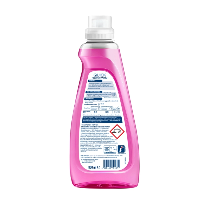 Dr.Beckmann Quick Power Wash Color Protect Liquid Laundry Detergent, 800 ml