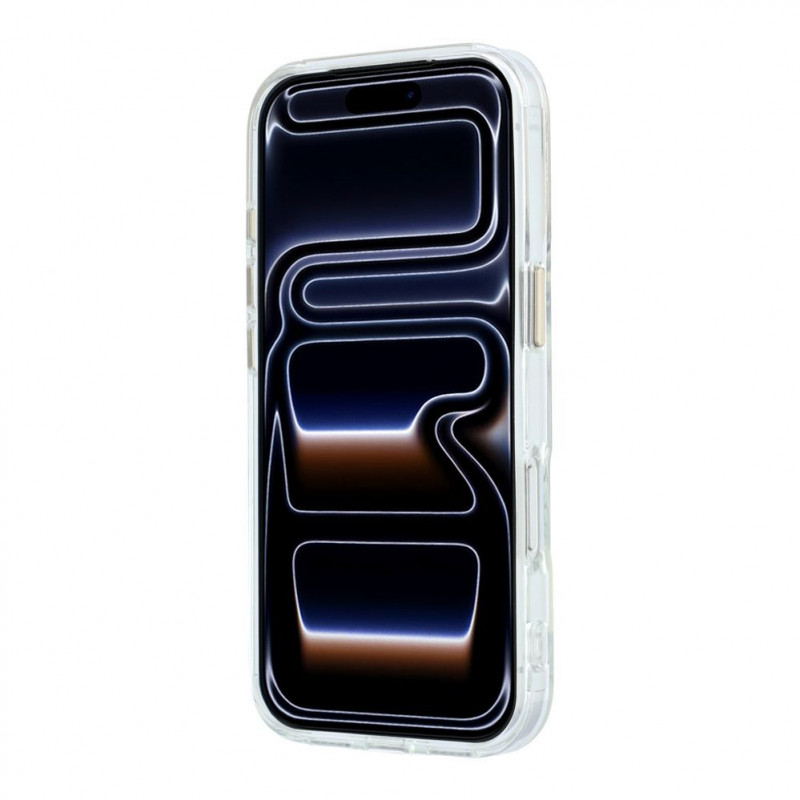 Guess HC MagSafe IML Ring Stand 360 Script Metal Logo Case for Apple iPhone 18 Pro, Transparent