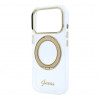 Guess HC MagSafe IML Ring Stand 360 Script Metal Logo Case for Apple iPhone 18 Pro, Transparent