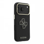 Guess SW Grained PU & Big Resin Logo Case for Apple iPhone 18 Pro, Black