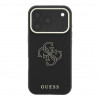 Guess SW Grained PU & Big Resin Logo Case for Apple iPhone 18 Pro, Black