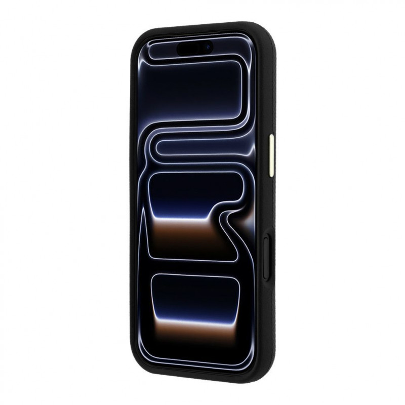 Guess SW Grained PU & Big Resin Logo Case for Apple iPhone 18 Pro, Black