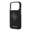 Guess SW Grained PU & Big Resin Logo Case for Apple iPhone 18 Pro, Black