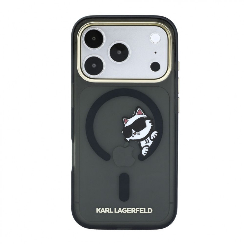Karl Lagerfeld HC MagSafe IML Peekaboo Print & Metal Frame Case for Apple iPhone 18 Pro Max, Black