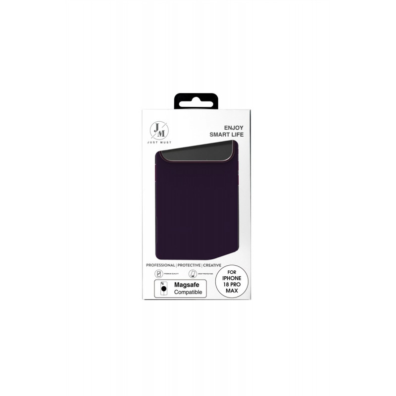 Just Must JM Leather Case with MagSafe for iPhone 18 Pro Max, Purple