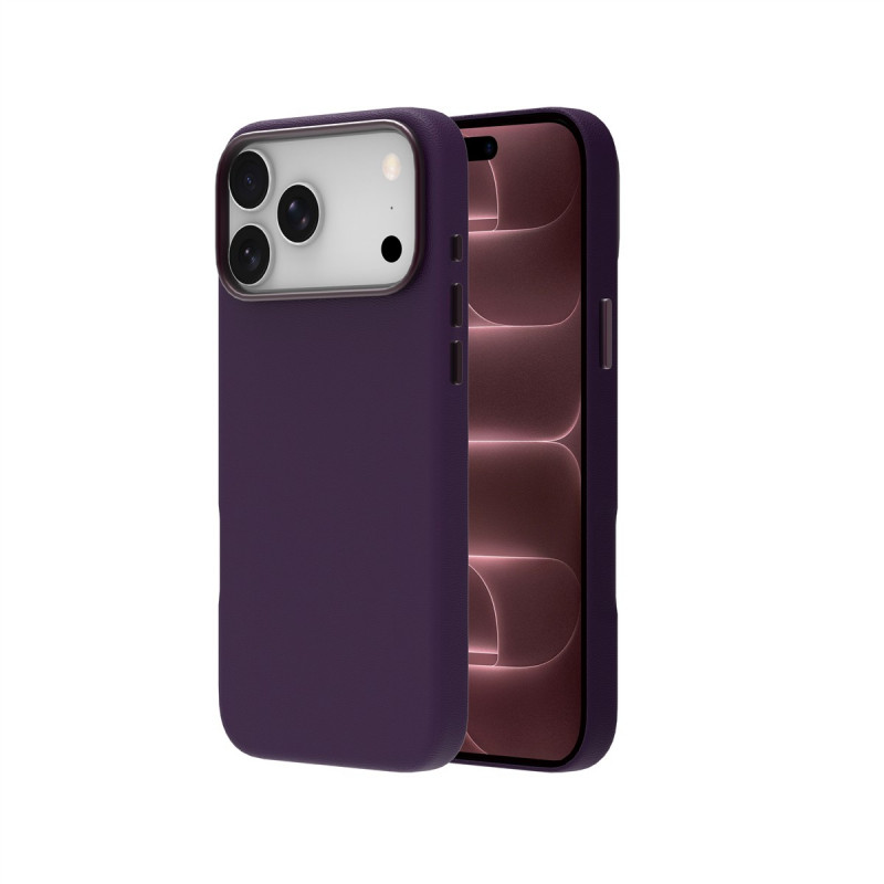 Just Must JM Leather Case with MagSafe for iPhone 18 Pro Max, Purple