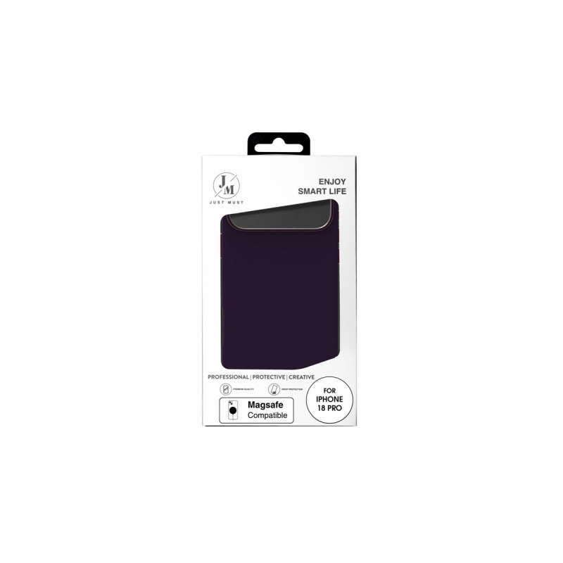 Just Must JM Leather Case with MagSafe for iPhone 18 Pro, Purple