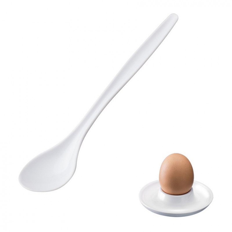 Westmark Egg Spoons, Set of 6, 14.5 cm, White Plastic