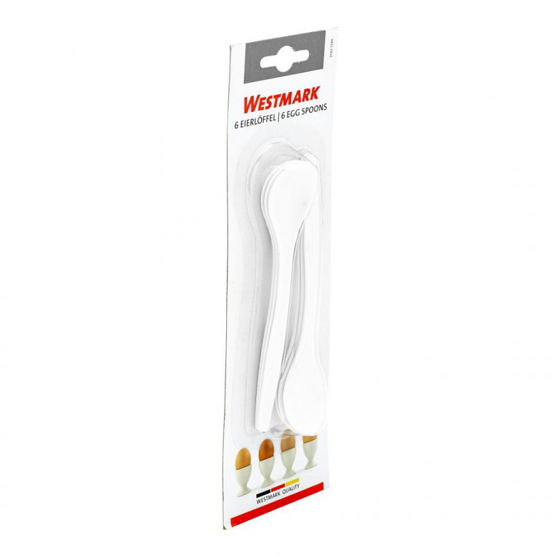 Westmark Egg Spoons, Set of 6, 14.5 cm, White Plastic