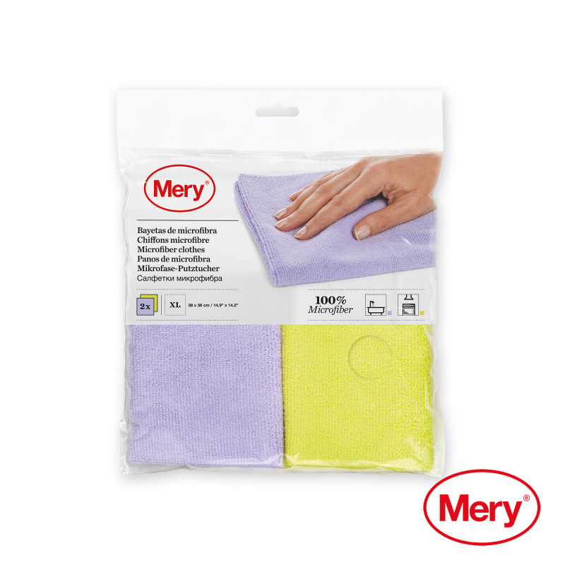 MERY Microfibre Cleaning Cloths, 2 pcs, 38x36 cm