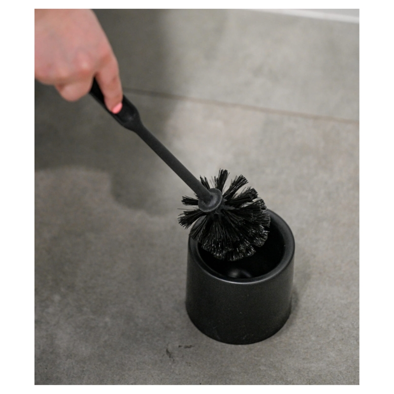 YORK Toilet brush with holder MODERN black