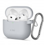 Tech-Protect Crayon Silicone Hook Case for Apple AirPods 4, Grey