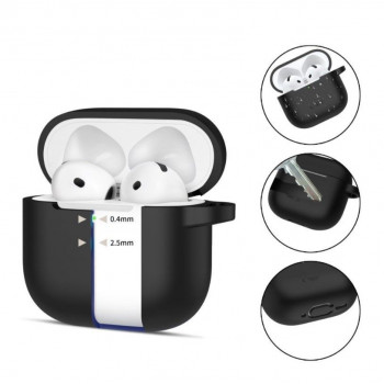 Tech-Protect Silicone Hook Case for Apple AirPods 4, Black