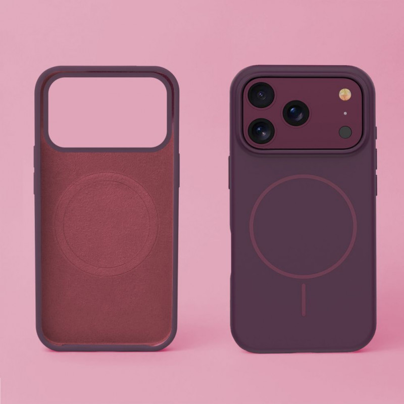 TFO Silicone Thin Mag Case for iPhone 17 Pro Max / iPhone 18 Pro Max 6.9 inch, Dark Cherry