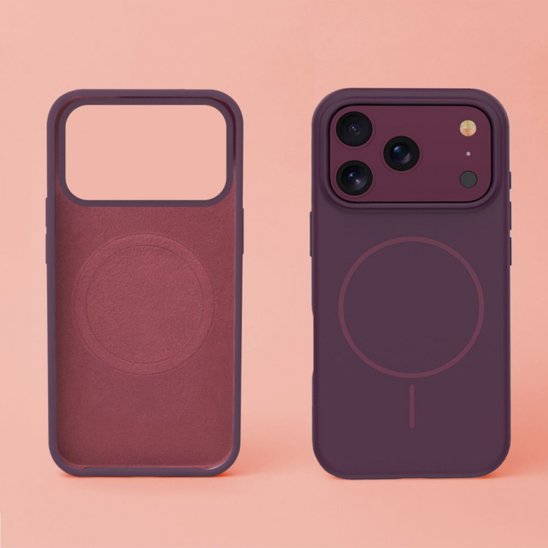 TFO Silicone Thin Mag Case for iPhone 17 Pro Max / iPhone 18 Pro Max 6.9 inch, Dark Cherry
