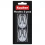 Sauber Oval Hooks, 2 pcs, 3 x 4.7 cm, Transparent
