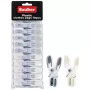 Sauber Plastic laundry hooks 10pcs green/yellow/grey