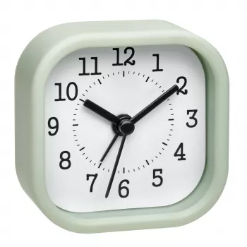 TFA Dostmann 60.1035.04 Quartz Alarm Clock, Pastel Green, 1 Alarm Time