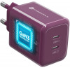 Forcell F-Energy GaN III VT-60 60W PD QC 4.0+ 2x USB-C burgundy mains charger + USB-C cable