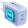 Forcell F-Energy GaN III VT-60 60W PD QC 4.0+ 2x USB-C mains charger blue + USB-C cable
