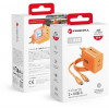 Forcell F-Energy GaN III VT-60 60W PD QC 4.0+ 2x USB-C mains charger orange + USB-C cable