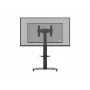 celexon Professional Adjust-3770MP TV Trolley for Flat Screens 32-70 Inch (81.3-177.8 cm), Anodised Aluminium and Frosted Glass, Black